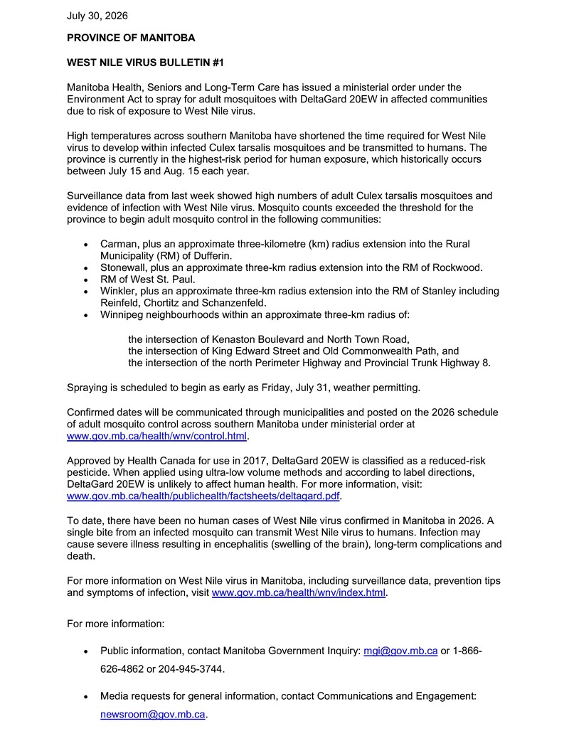 West Nile Virus Bulletin